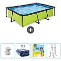 - piscina fuori terra rettangolo 300x200x65 cm groen include accessori coordinati cb71