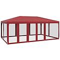 - tenda per feste con 10 pareti laterali in rete rossa 6x4 m hdpe