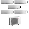 climatizzatore penta split kirigamine zen msz-ef silver 9+9+12+12+18 con mxz-5f102vf inverter r-32