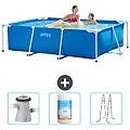 - piscina fuori terra rettangolo 220x150x60 cm blu include accessori coordinati cb84