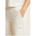 pantaloni wide leg con paillettes in french terry modal white sand donna medium