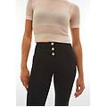 pantaloni push up wr. up vita alta e fondo flare in cotone nero donna xxs