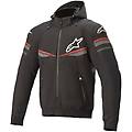 sektor v2 felpa con cappuccio motociclistica nero rosso s