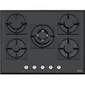 106. 0490. 102 piano cottura 5 fuochi a gas da incasso 68 cm (1 bruciatore wok) in vetroceramica