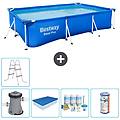 - piscina fuori terra rettangolo 300x201x66 cm blu include accessori coordinati cb14
