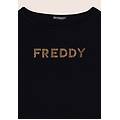 t-shirt a maniche lunghe in jersey con logo in strass nero donna large