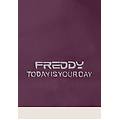 felpa corta oversize con zip e cappuccio decorato da ricamo prune purple donna extra small