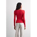 maglia manica lunga ultralight con cashmere e scollo a barchetta donna rosso taglia m