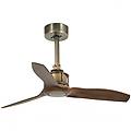 just fan ventilatore da soffitto con telecomando 9w oro/legno