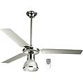 ventilatore da soffitto ø 122 cm 3 pale cromato con luce e telcomando 3 velocita'