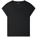 t-shirt in jersey viscosa con borchie e scollo a v