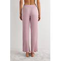 pantalone lungo a palazzo in modal chic comfort donna rosa scuro taglia l