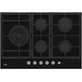 hill 75235 s piano cottura nero da incasso a gas 5 fornelli
