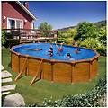 piscina sicilia in acciaio effetto legno 500 x 300 x 120 cm ovale