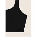 top sportivo seamless con fascia sottoseno in costina nero donna medium/large