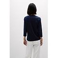 maglia manica 3/4 scollo a barchetta in elevated cotton donna blu taglia m