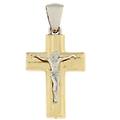 ciondolo croce oro giallo bianco gl100836
