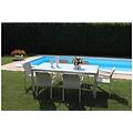 - axona tavolo intreccio in rattan sintetico e vetro 150 x 90