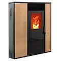 stufa a pellet mod. alice 14 3 kw ad aria ventilata in acciaio beige
