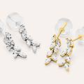 orecchini pendenti claire oro bianco cubic zirconia collezione claire oro bianco
