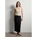 - tank top in cotone crochet con scollo a v donna naturale taglia xs