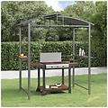 - gazebo barbecue ripiani laterali antracite 210x114x230 acciaio