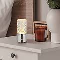 lampada da tavolo led lunki color nichel altezza 19 cm cct