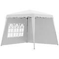 - gazebo da giardino pieghevole ad altezza regolabile in acciaio e tessuto oxford 2. 4x2. 4x2. 5m