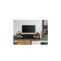 mobile tv in legno di mango 240x45x55 laccato chiaro naturale / ferro nero blackburn #555