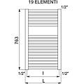 termoarredo scaldasalviette claudia h 763 l 750 verniciato bianco 19 elementi tubolare ral 9010