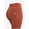 pantaloni push up wr. up vita alta in cotone organico rustic brown donna medium