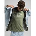 t-shirt in jersey fiammato con lettering