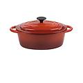 casseruola ovale in ghisa smaltata per induzione linea normandie con coperchio diam. 27x33cm