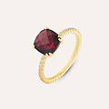 anello solitario am&eacute;lie oro giallo granato mozambico cubic zirconia collezione am&eacute;lie