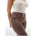 pantaloni push up wr. up vita alta in similpelle semi lucida french roast donna extra small