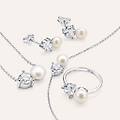 anello bilogy silver pearls argento rodiato perla sintetica cubic zirconia collezione silver pearls