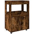 - carrello bar rovere fumo 60x39 5x89 cm in legno multistrato