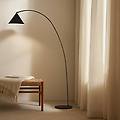 lampada ad arco triangolo nero altezza 195 cm metallo e27