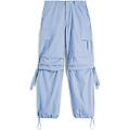 pantaloni cargo da donna in tessuto popeline tinto capo