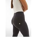 jeans denim scuro wr. up 7/8 a vita alta in fibra ecologica jeans nero-cuciture in tono donna xxs