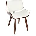 sedia design bianco e legno scuro noce rubbens