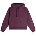 felpa donna oversize con cappuccio e scritta sul retro