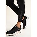 leggings 7/8 vita alta con logo glitter sul fondo nero donna medium