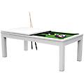 tavolo da biliardo trasformabile bianco con tappeto verde