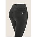 jeggings n. o. w. 7/8 con vita alta in tencel denim jeans nero-cuciture in tono donna small