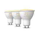 set da 3 lampadine led gu10 faretto opaco cct 4. 3w= 350lm (equiv 50 w) 42° dimmerabile