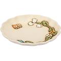 centrotavola in ceramica country con fiori e farfalla grande