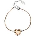 bracciale catena e tessuto con cuore