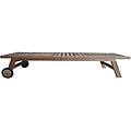 lettino con ruote in teak cm 200 l x 76 p x 35 hdi coloremarrone marrone chiaro 200 x 35 x 76 cm