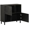 - credenza nera 80x33x75 cm in legno massello di mango